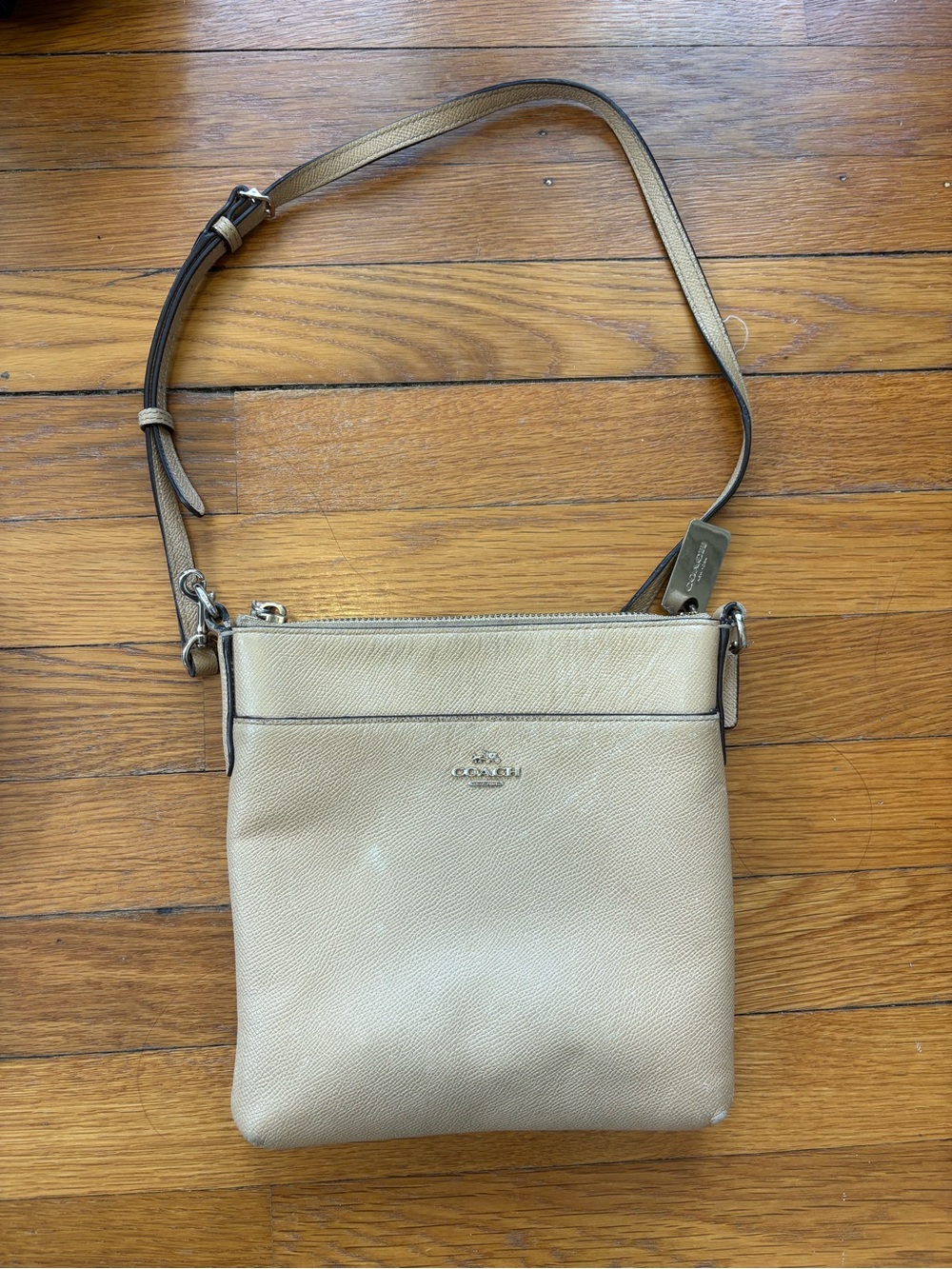 Coach Leather Crossbody in Light Khaki